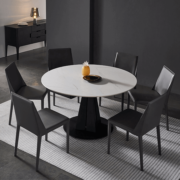 Luxury Extendable Oval Marble Rock Plate Modern Table