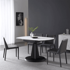 Luxury Extendable Oval Marble Rock Plate Modern Table
