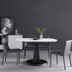Luxury Extendable Oval Marble Rock Plate Modern Table