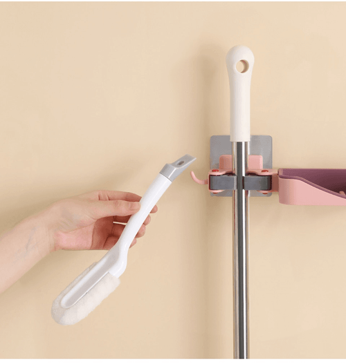 3in1 Wall-Mounted Soap Mop Rack Holder