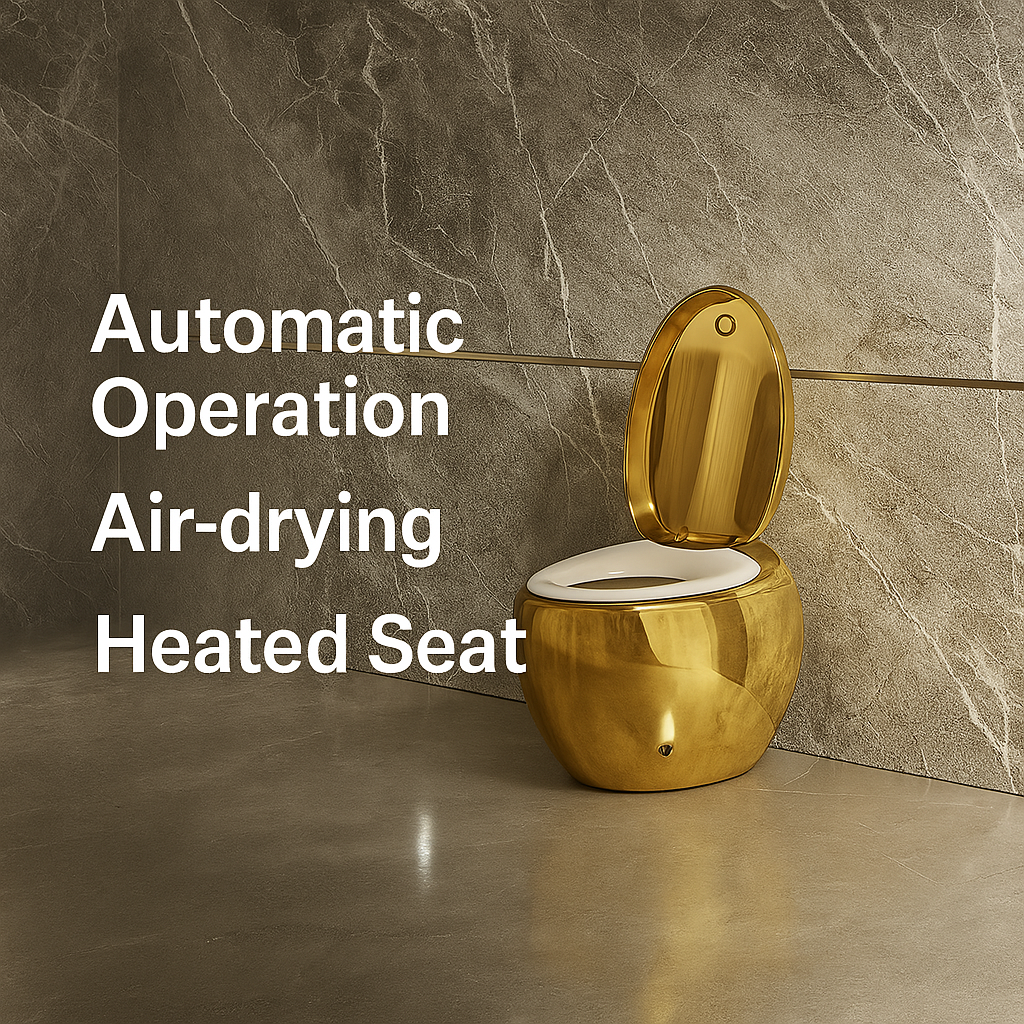 Golden Egg Shape Intelligent Auto Wash Toilet