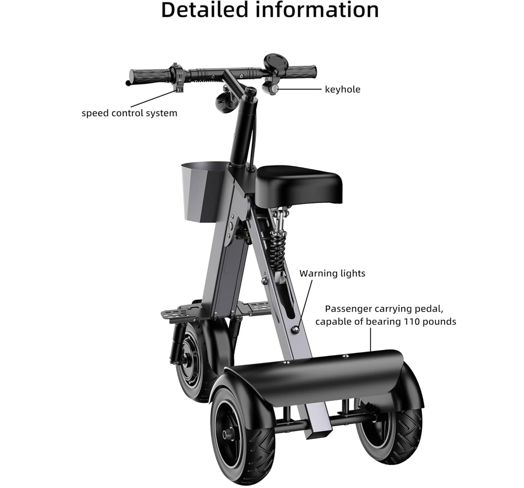 3-Wheel Balanced Foldable Electric Scooter